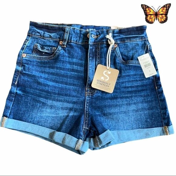 Aeropostale Super High Rise Midi Length Shorts - Picture 1 of 7